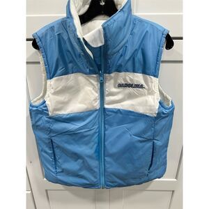 Columbia womens UNC Tarheels Reversible Puffer Jacket M Blue Full Zip‎